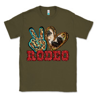 Army Green Peace Love Rodeo Classic Tee - Jasminsmagicworld