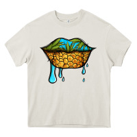 Cream summer vibes pineapple lips Heavy Core Tee - Jasminsmagicworld