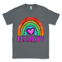 Charcoal Heather equality rainbow Classic Tee - OliviaCreatesArt