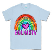 Dusty Blue equality rainbow Classic Tee - OliviaCreatesArt