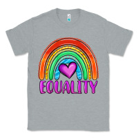 Heather Grey equality rainbow Classic Tee - OliviaCreatesArt