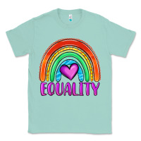 Seafoam equality rainbow Classic Tee - OliviaCreatesArt