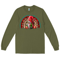 Army Green festive gnome with gifts Long Sleeve Tee - CowhideDigitalArt