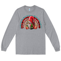 Heather Grey festive gnome with gifts Long Sleeve Tee - CowhideDigitalArt