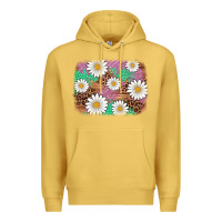 Antique Gold easter daisy background Premium Hoodie - Artiststas