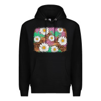 Black easter daisy background Premium Hoodie - Artiststas