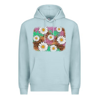 Blue Mist easter daisy background Premium Hoodie - Artiststas