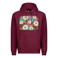Burgundy easter daisy background Premium Hoodie - Artiststas