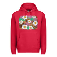 Cardinal easter daisy background Premium Hoodie - Artiststas