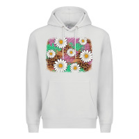 Dove Grey easter daisy background Premium Hoodie - Artiststas