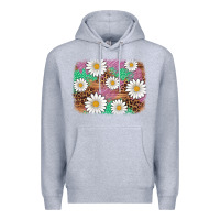 Heather Grey easter daisy background Premium Hoodie - Artiststas
