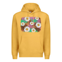 Mustard easter daisy background Premium Hoodie - Artiststas