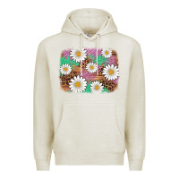 Oatmeal Heather easter daisy background Premium Hoodie - Artiststas