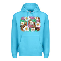 Ocean Blue easter daisy background Premium Hoodie - Artiststas