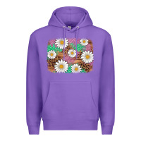 Purple easter daisy background Premium Hoodie - Artiststas