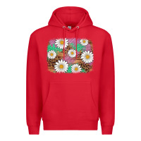 Red easter daisy background Premium Hoodie - Artiststas