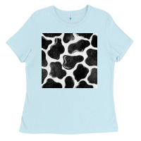 Baby Blue cow seamless pattern Ladies Tee - BundleAndBundleShop