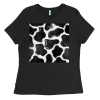 Black cow seamless pattern Ladies Tee - BundleAndBundleShop