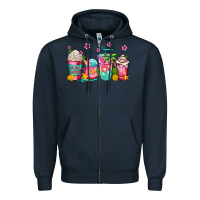 Navy summer coffee cups Zipper Hoodie - Jasminsmagicworld