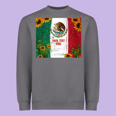 Preview Cactus Sunflower Mexican Flag Heavyweight Sweatshirt Designed By Jasminsmagicworld