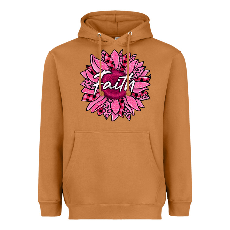 Faith Breast Cancer Awareness Sunflower Heavyweight Hoodie by Jasminsmagicworld | Teevron