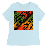 Baby Blue african tribal seamless pattern Ladies Tee - BundleAndBundleShop