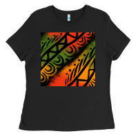 Black african tribal seamless pattern Ladies Tee - BundleAndBundleShop