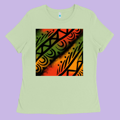 African Tribal Seamless Pattern Ladies Tee Designed By Bundleandbundleshop