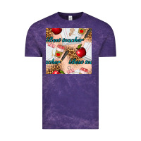 Cloud Purple Best Teacher Seamless Pattern Vintage Tee - BundleAndBundleShop