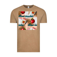 Vintage Coffee Best Teacher Seamless Pattern Vintage Tee - BundleAndBundleShop