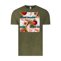 Vintage Olive Best Teacher Seamless Pattern Vintage Tee - BundleAndBundleShop