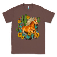 Chestnut western horse cactus sunflowers horseshoe Classic Tee - OliviaCreatesArt