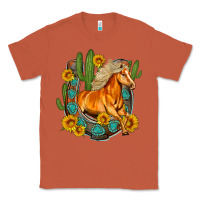 Copper western horse cactus sunflowers horseshoe Classic Tee - OliviaCreatesArt
