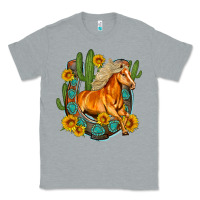 Heather Grey western horse cactus sunflowers horseshoe Classic Tee - OliviaCreatesArt