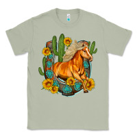 Matcha western horse cactus sunflowers horseshoe Classic Tee - OliviaCreatesArt