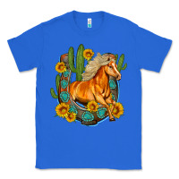True Royal western horse cactus sunflowers horseshoe Classic Tee - OliviaCreatesArt