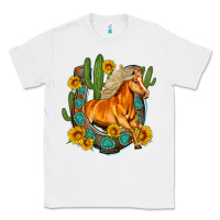 White western horse cactus sunflowers horseshoe Classic Tee - OliviaCreatesArt