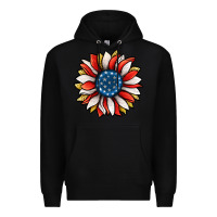 Black Patriotic Sunflower Premium Hoodie - Jasminsmagicworld
