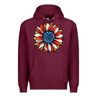 Burgundy Patriotic Sunflower Premium Hoodie - Jasminsmagicworld