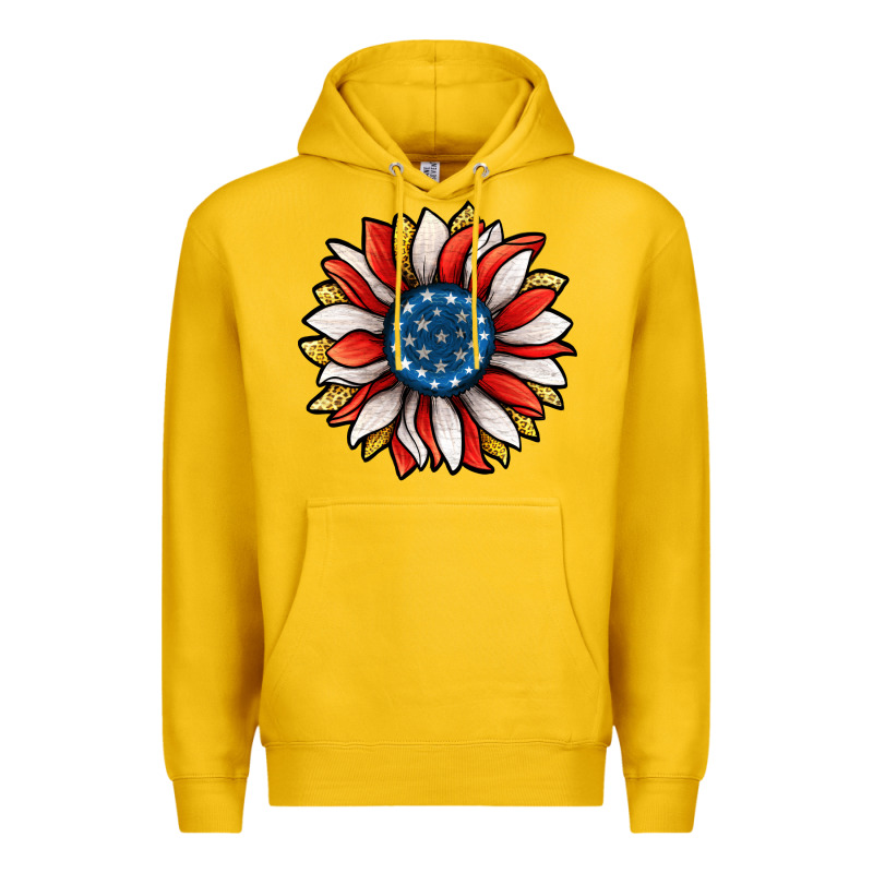 Patriotic Sunflower Premium Hoodie by Jasminsmagicworld | Teevron