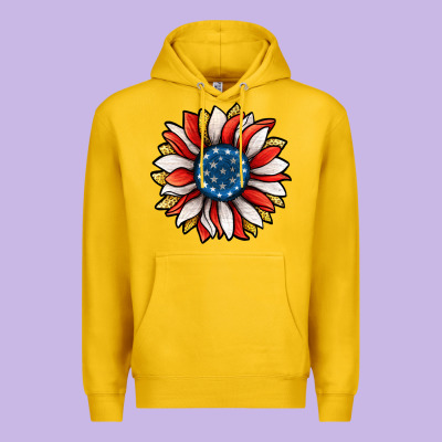 Patriotic Sunflower Premium Hoodie Designed By Jasminsmagicworld