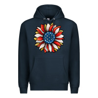 Navy Patriotic Sunflower Premium Hoodie - Jasminsmagicworld
