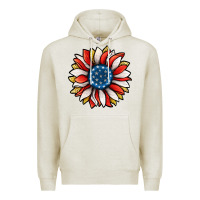 Oatmeal Heather Patriotic Sunflower Premium Hoodie - Jasminsmagicworld