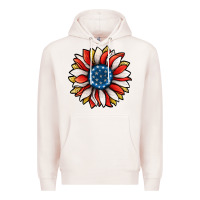 Pale Pink Patriotic Sunflower Premium Hoodie - Jasminsmagicworld