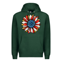 Sports Green Patriotic Sunflower Premium Hoodie - Jasminsmagicworld