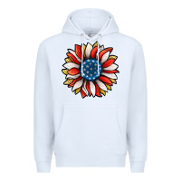 White Patriotic Sunflower Premium Hoodie - Jasminsmagicworld