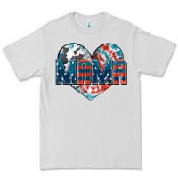 Dove Grey American Mama heart Premium Tee - FaDigitalArtStudio