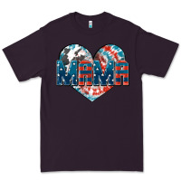 Plum American Mama heart Premium Tee - FaDigitalArtStudio