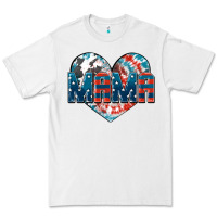 White American Mama heart Premium Tee - FaDigitalArtStudio