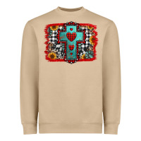 Mushroom Christmas cross with background Heavyweight Sweatshirt - Jasminsmagicworld